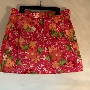 Tropical Floral Print Skorts/Skirt in Pink Red Orange Green